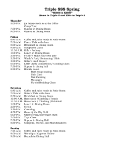 Triple SSS Spring 2015 Sample Schedule